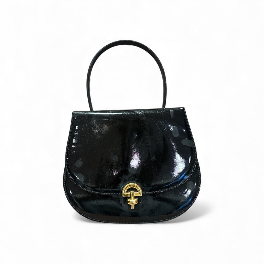 Céline Vintage Patent Leather Top Handle Bag – Black Patent Leather - Picture 2 of 12